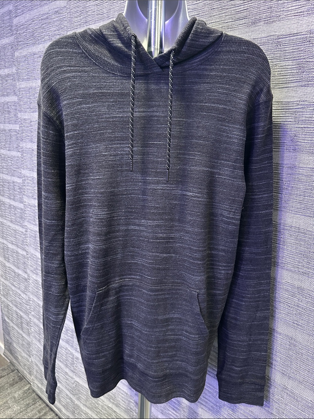 urban pipeline Men's Charcoal Gray Marled Hooded Knit Pullover Shirt